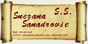 Snežana Sanadrović vizit kartica